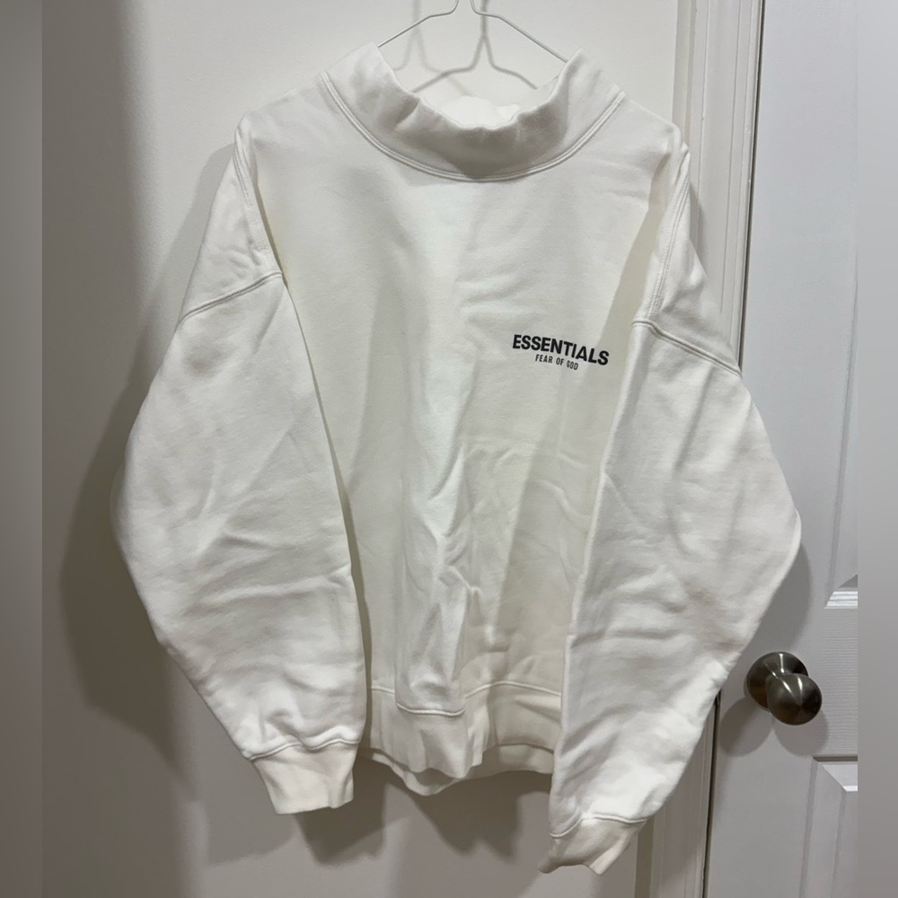 Essentials Fear of God White Mock Neck Men's Sweatshirt